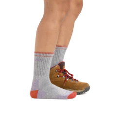 Women's Coolmax® Hiker Micro Crew Midweight Hiking Sock -SummitStrider Gear 1929 Light Gray footwear