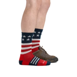 Men's Captain Stripe Micro Crew Lightweight Hiking Sock -SummitStrider Gear 1976 Stars and Stripes footwear