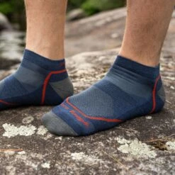 Men's Light Hiker No Show Lightweight Hiking Sock -SummitStrider Gear 1990 LightHiker Denim LS