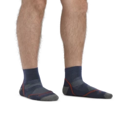 Men's Light Hiker Quarter Lightweight Hiking Sock -SummitStrider Gear 1991 Denim Model