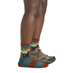 Women's Trailblazer Micro Crew Lightweight Hiking Sock -SummitStrider Gear 5016 Teal Footwear