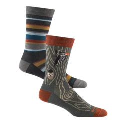 Men's Lightweight Lifestyle No Cushion 2-Pack -SummitStrider Gear 6090 Charcoal 6111 Forest