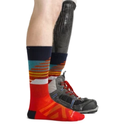 Men's Lillehammer Nordic Boot Lightweight Ski & Snowboard Sock -SummitStrider Gear 8032 Red Footwear Prosthetic