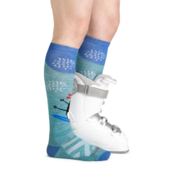 Women's Penguin Peak Over-The-Calf Midweight Ski & Snowboard Sock 9 Women's Penguin Peak Over-The-Calf Midweight Ski & Snowboard Sock -SummitStrider Gear 8037 Aqua Footwear