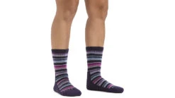 Darn Tough Decade Stripe Micro Crew Midweight Hiking Socks - Women's -SummitStrider Gear opplanet darn tough decade stripe micro crew midweight hiking sock womens blackberry small 1994 blackberry s darn av 1